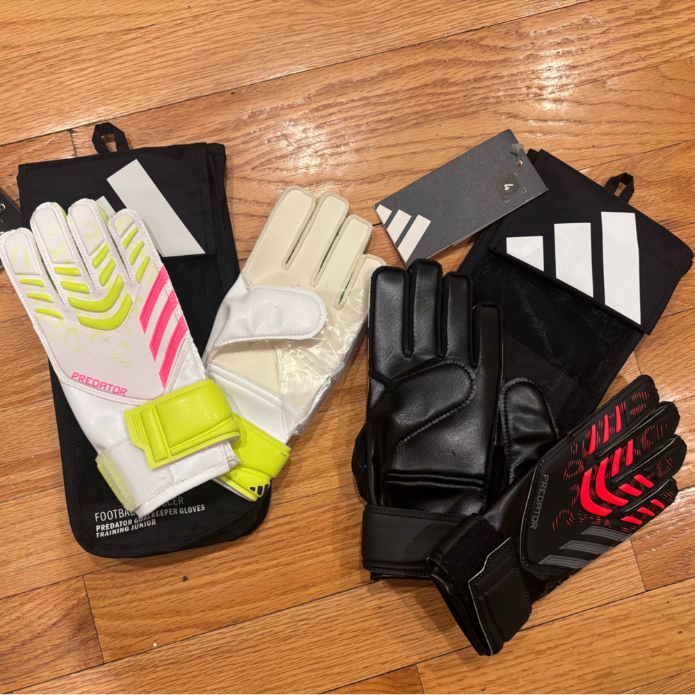 Adidas Predator Kids Goalie Gloves - Two Pairs; NWT; size 4
